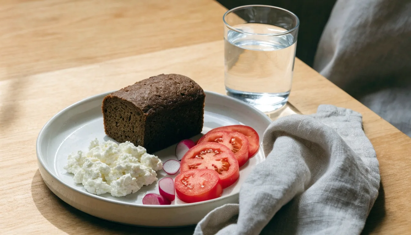 Spokojny stół w mieszkaniu nakryty do prostego codziennego posiłku